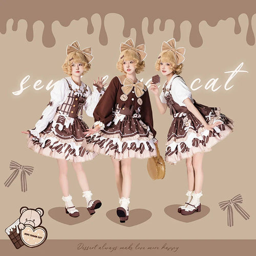 Chocolate Milk Pie - Sweet Lolita JSK Dress Summer Salopette - image 2