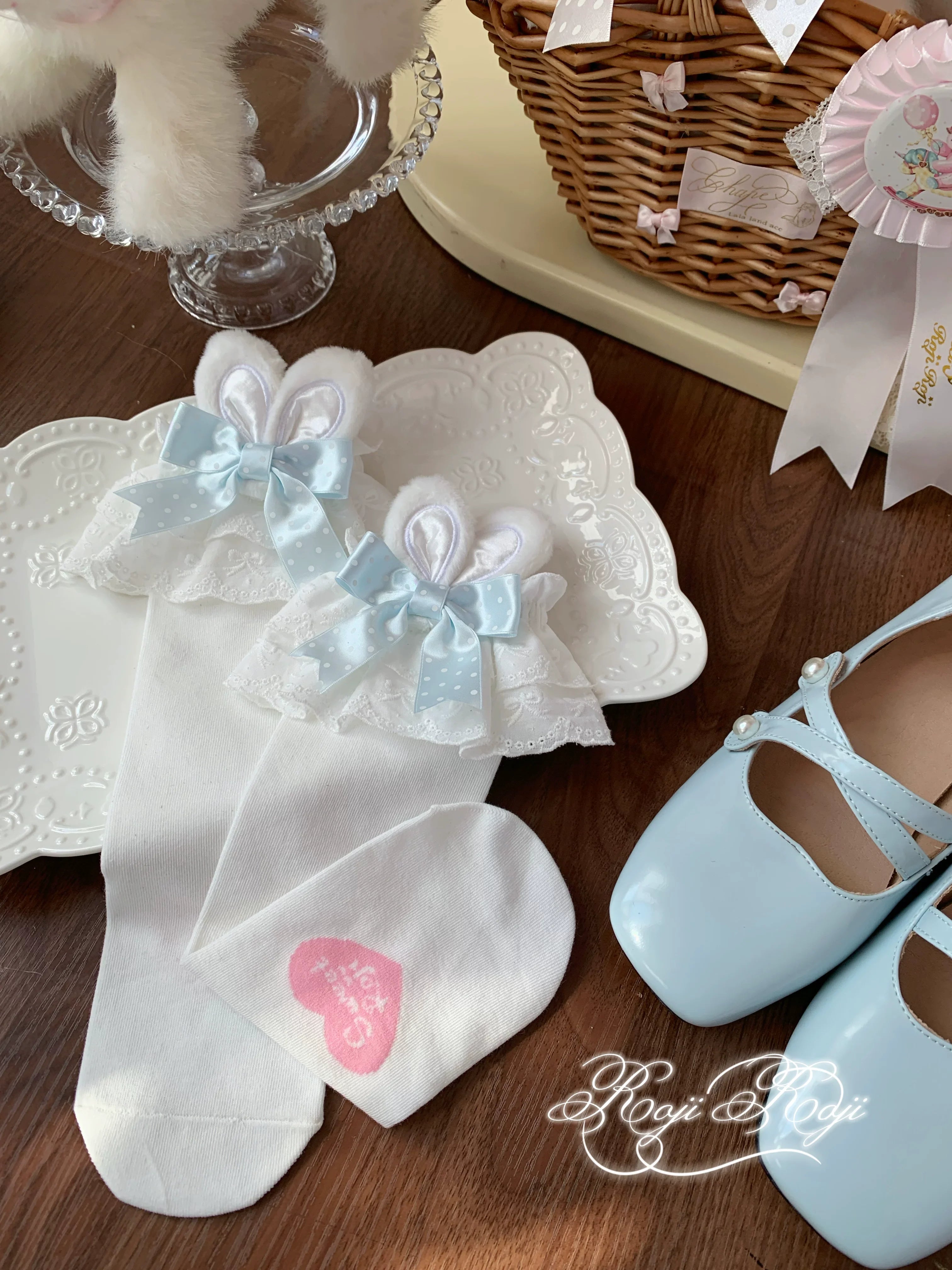 Bunny Ears Polka Dot Sweet Lolita Mid-Calf Socks - image 18