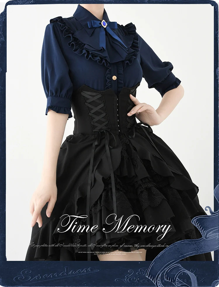 Earl Girl - Chiffon Classic Lolita Shirt, Mid-Length Mutton Sleeves - image 7