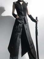 Nightblade Black Ouji Lolita Apron Pants Suit - image 8