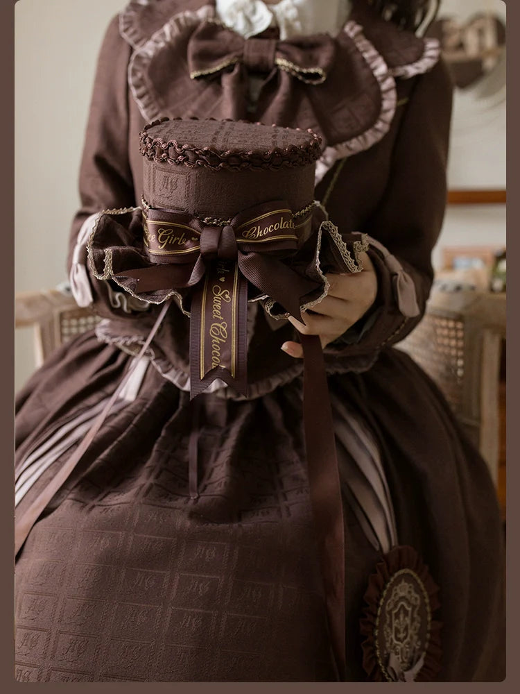 Bear Chocolate Slab - Classic Lolita Pleated JSK & SK Dress, Side Zipper - image 68