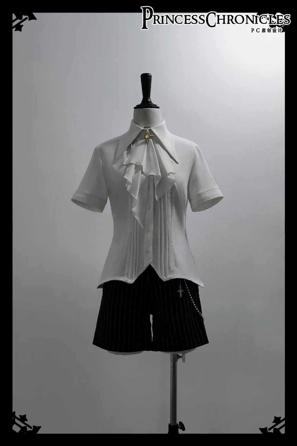 The Dawn of Arrival - Ouji Lolita Fitted Blouse with Detachable Jabot - image 3