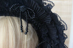 Gothic Lolita Handmade Bonnet with Bows and Beads - image 34
