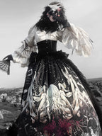 Plus Size Gothic Lolita Fishbone Waist Cincher, Layered Tulle - image 7