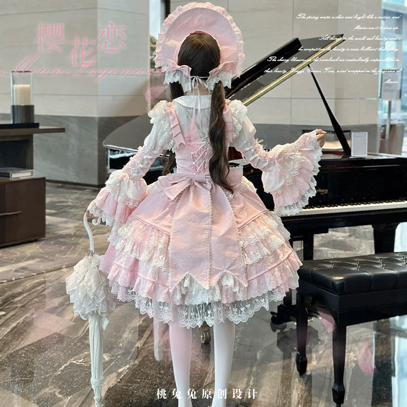 Sakura Love - Gorgeous Doll-like Lolita Dress Suit, Tiered Skirt - image 7