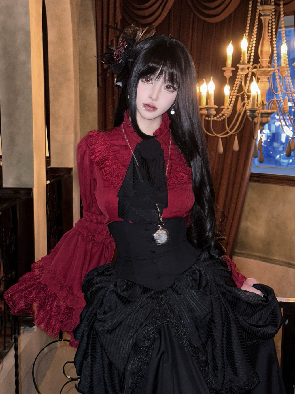 Gothic Lolita Blouse, Lace Hime-sleeve - image 13