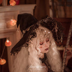 Polar Night Sky - Halloween Gorgeous Gilding Lolita Witch Hat - image 3