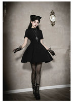 Nihil - Gothic Nun Lolita OP Dress, Irregular Hem Cape and Accessories - image 6
