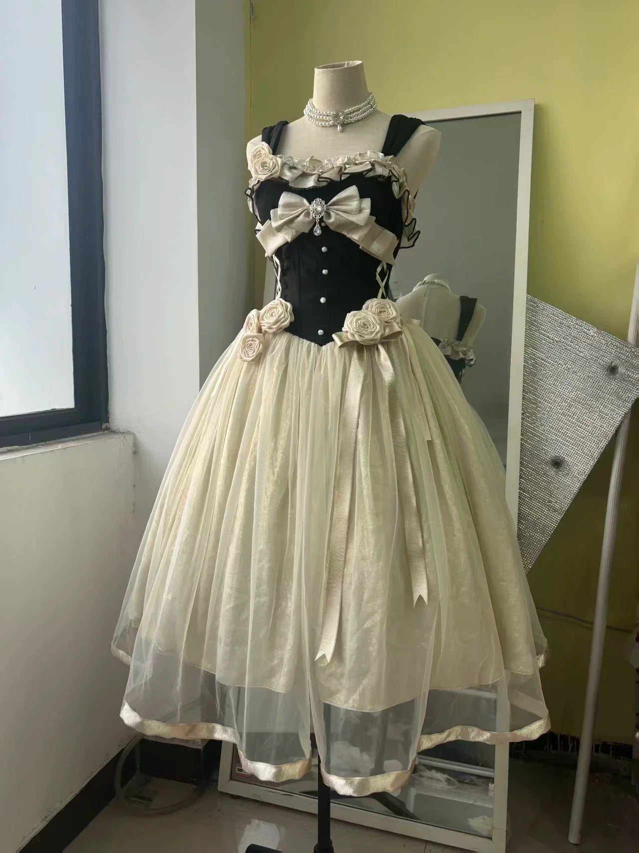 Paris Souvenir - Classic Lolita Corset JSK Dress with 3D Rose Decor - image 12