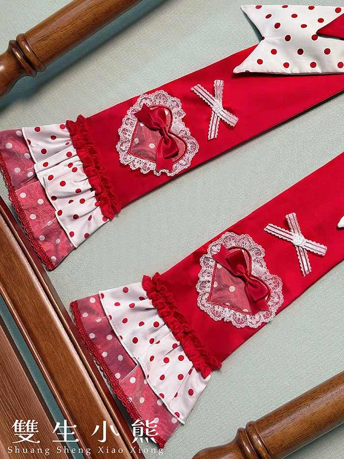 Bite The Cake - Sweet Lolita Accessories, Red & White Polka Dots - image 21