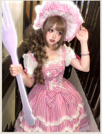 Plaid Baileys - Pink Plaid Old School Lolita JSK Dress - image 15