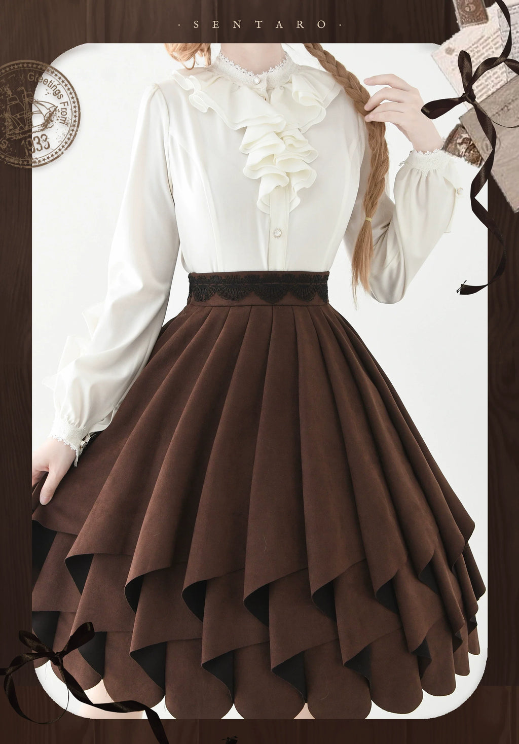 Molten Snowtop - Classic Lolita SK, Cape With Detachable Collar - image 15