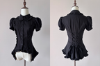 Lilith - Gothic Lolita Short-Sleeve Shirt with Detachable Tie - image 10