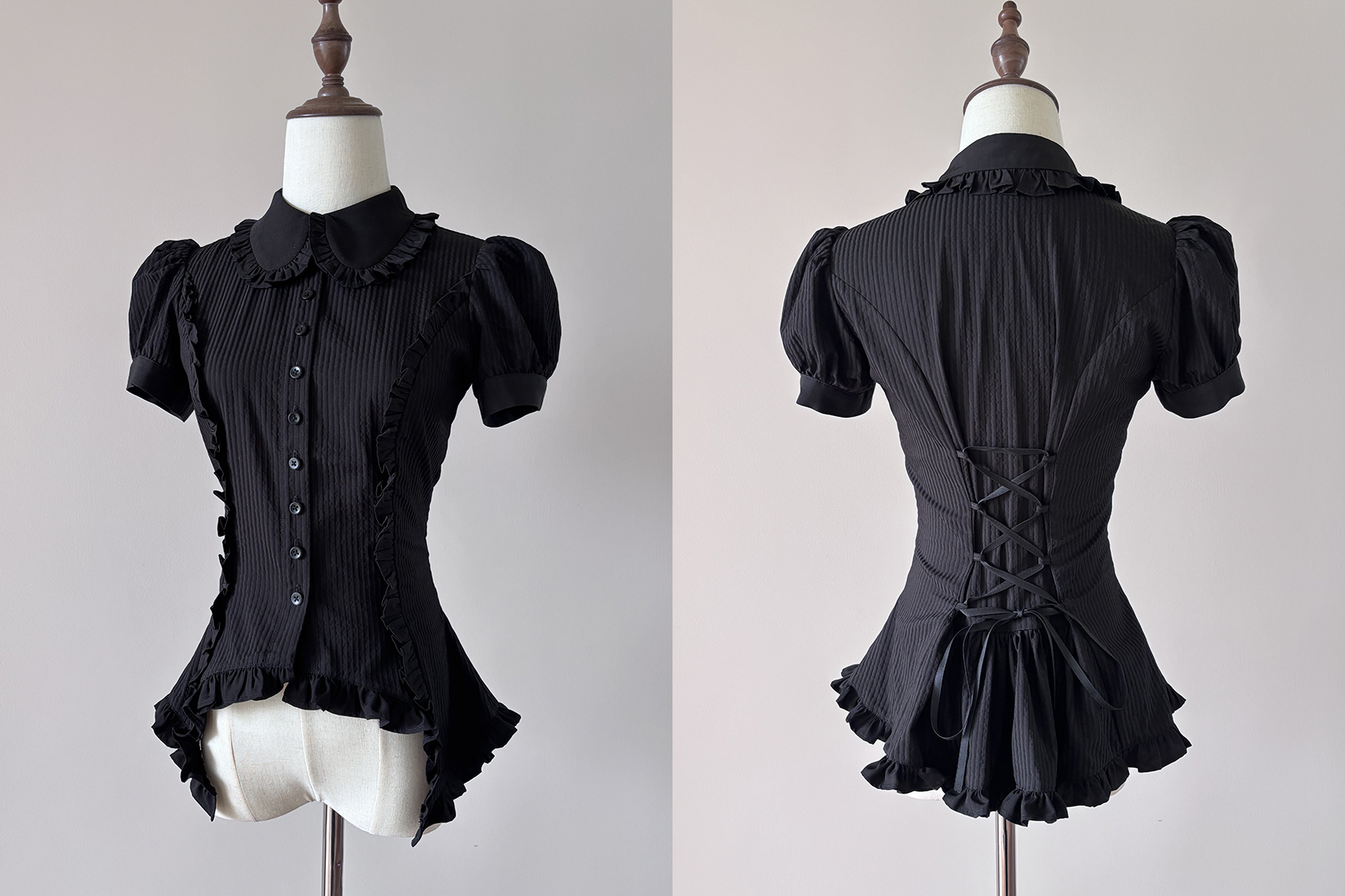 Lilith - Gothic Lolita Short-Sleeve Shirt with Detachable Tie - image 10