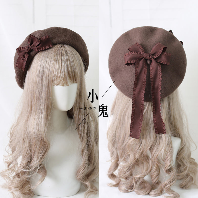 Sweet Bow Multicolors Lolita Wool Beret - image 7