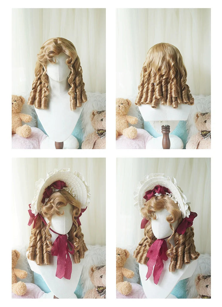 Retro Lolita Wig Short Roman Curl Hairpiece - image 17