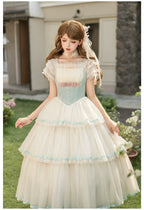 Sea Salt Soda - Classic Lolita Adjustable Corset JSK Dress, Tiered Tulle Hem - image 18