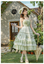 Green Grape - Embroidered Country Lolita OP Dress, Tiered JSK and Accessories - image 18