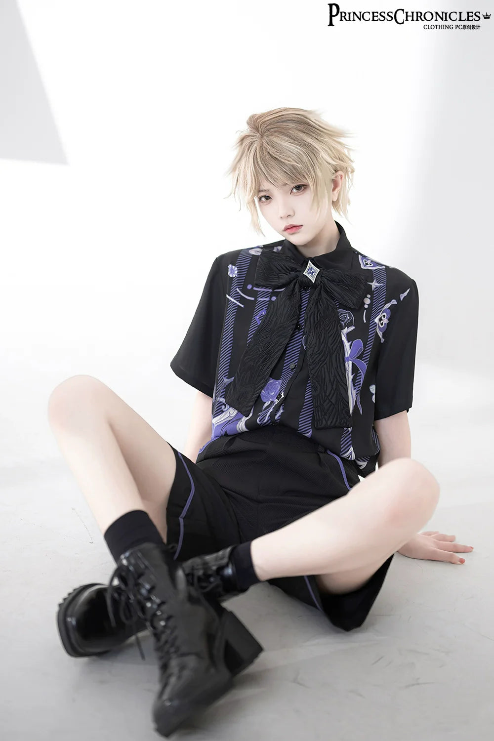 Summer Ouji Lolita Print Loose Shirt Outfit - image 3