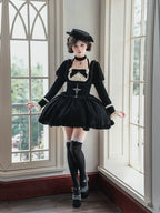 Apocalypse - Gothic Lolita Velvet OP Dress Set, Fishbone Waist - image 3