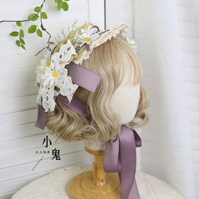 Flower Tea Party Lolita Straw Hat - image 8
