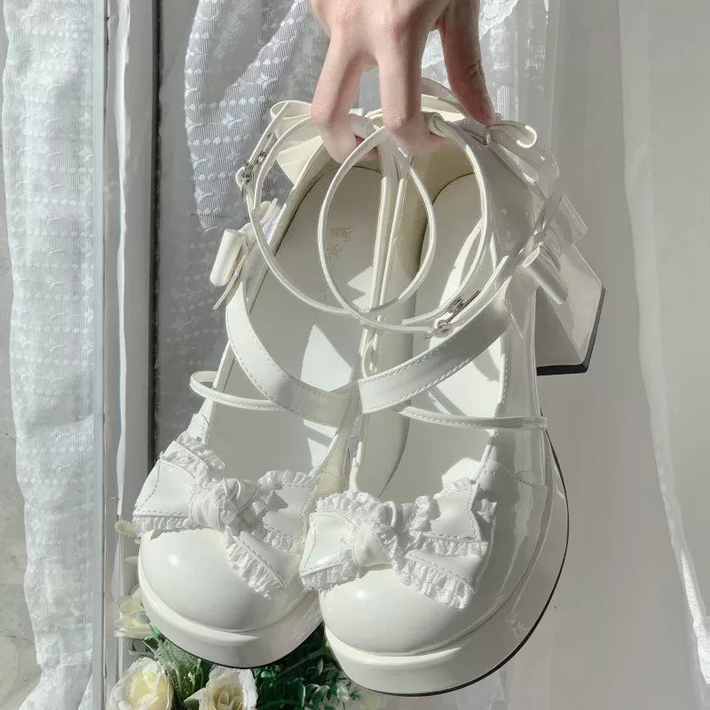 Girly Heart - Sweet Lolita Chunky Heels Shoes - Dreamy Bows - image 22