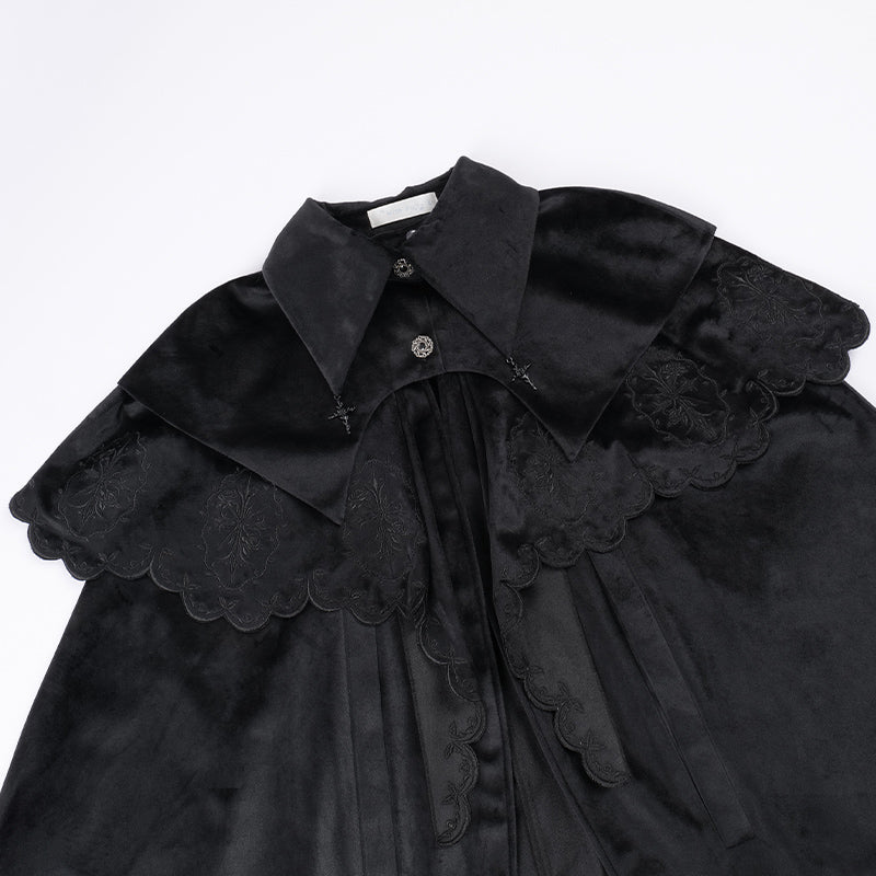 Pilgrim - Black Gothic Lolita Cape, Detachable 2-Piece - image 4