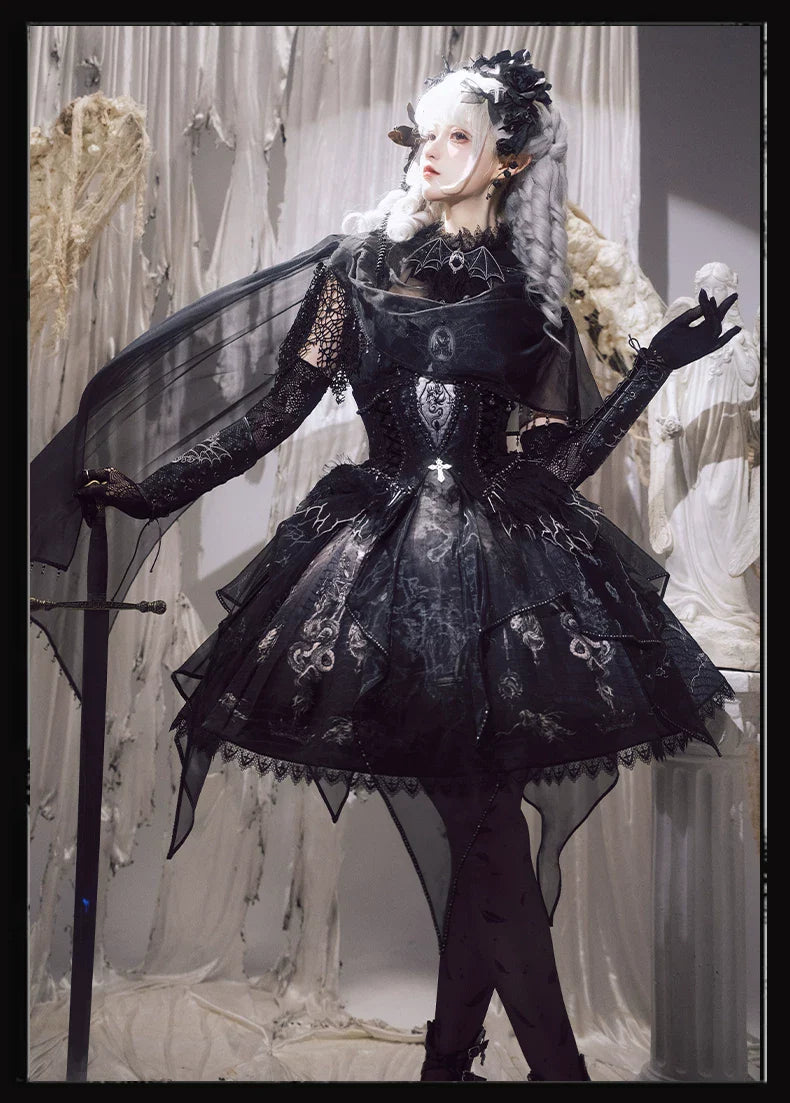 Bone Dragon - Gothic Lolita Corset JSK Dress Set with Embroidery - image 50