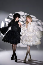 Good and Evil Angel - Gothic Lolita SK Set Retro Princess Sleeve Blouse - image 1