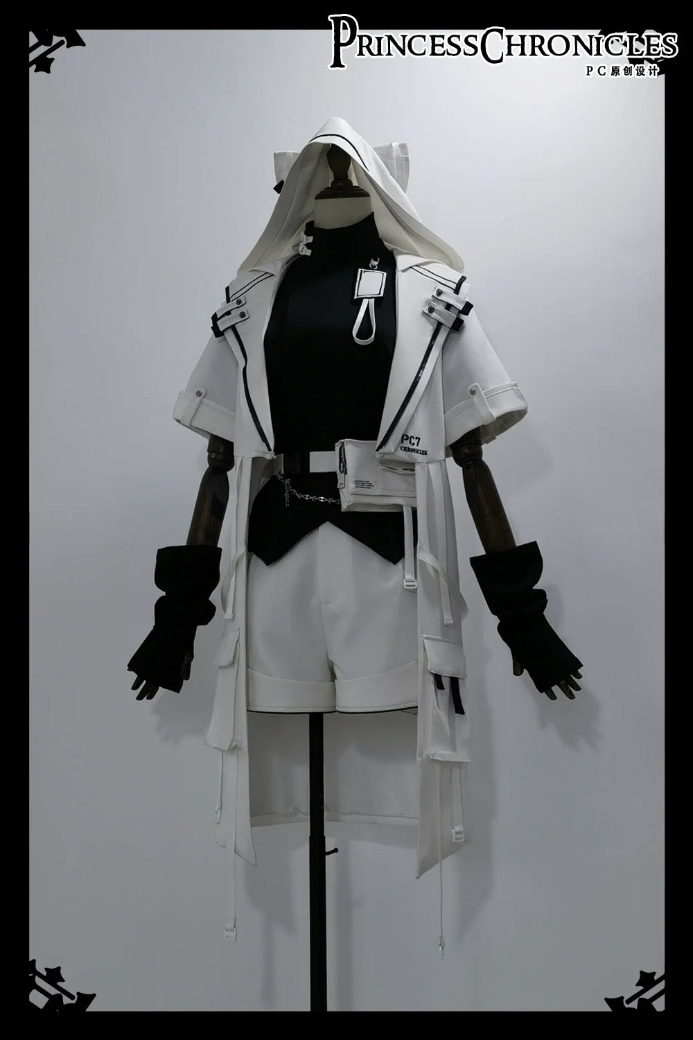 White Cat - Futuristic Style Cool Lolita Pants Suit With Cat Ear Coat - image 18