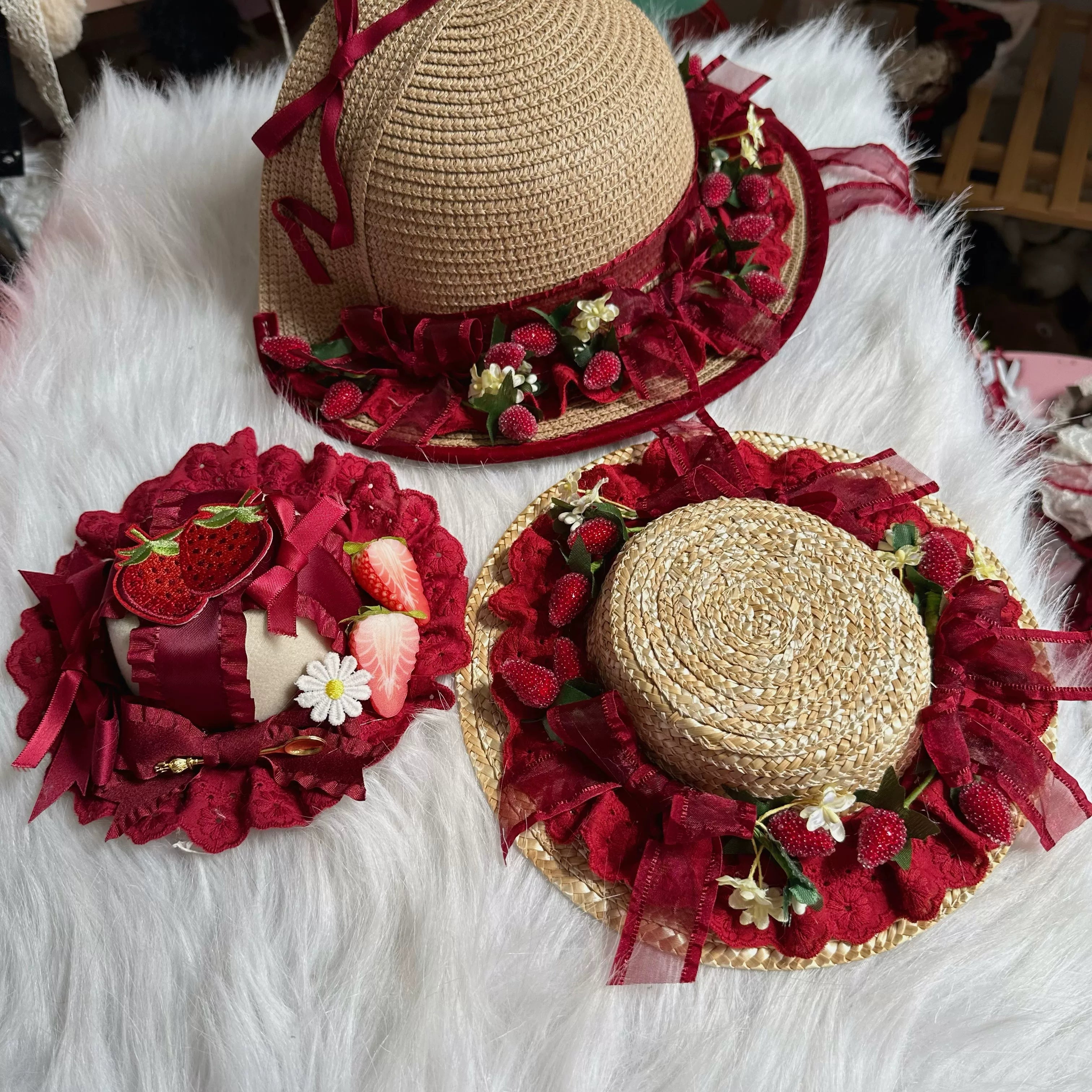 Red Sweet Lolita Headdresses and Strawberry Accessories - image 12