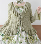 Sunset Bouquet - Elegant Lolita Cardigan, Flounce Hem - image 3