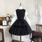 Dawn Witch - Black Gothic Lolita JSK Dress + White Blouse - image 6