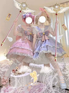 Sweet Lolita OP Dress Navy Collar Pastel Tiered Dress - image 8