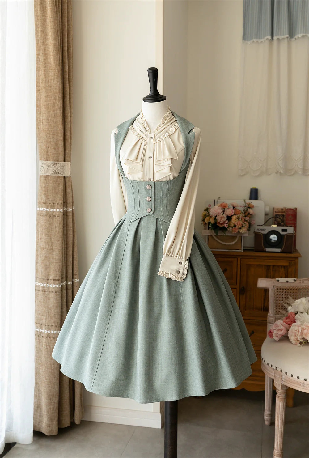 Retro Elegant Lolita Bustier JSK Dress Multicolor - image 5