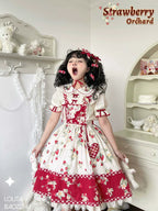 Sweet Lolita Shirt Strawberry Embroidery Ivory Blouse - image 13