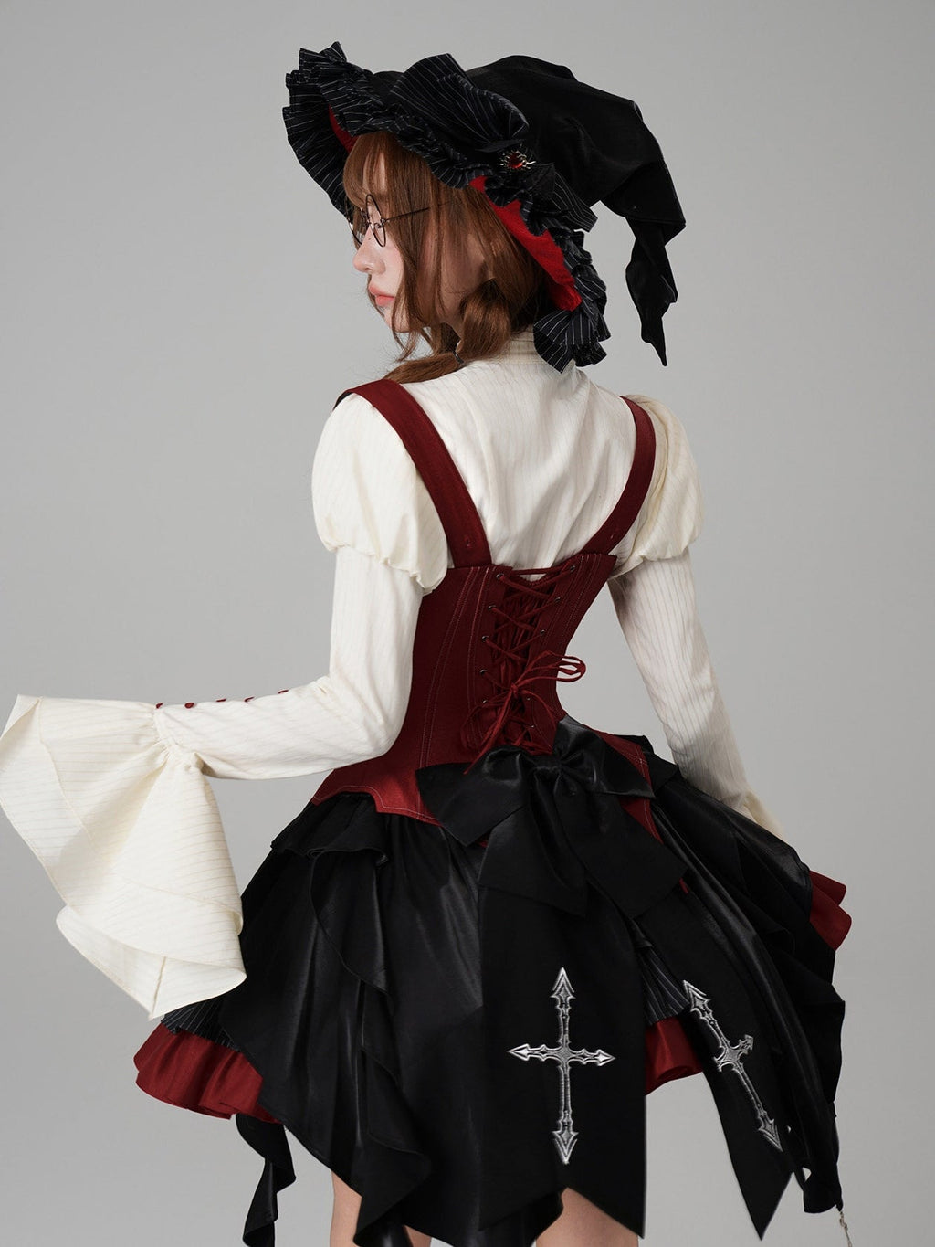 Upside-Down Curse Gothic Lolita Red Dress Set - image 6