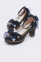 Bright PU Wedding Lolita Thick High Heels - image 1