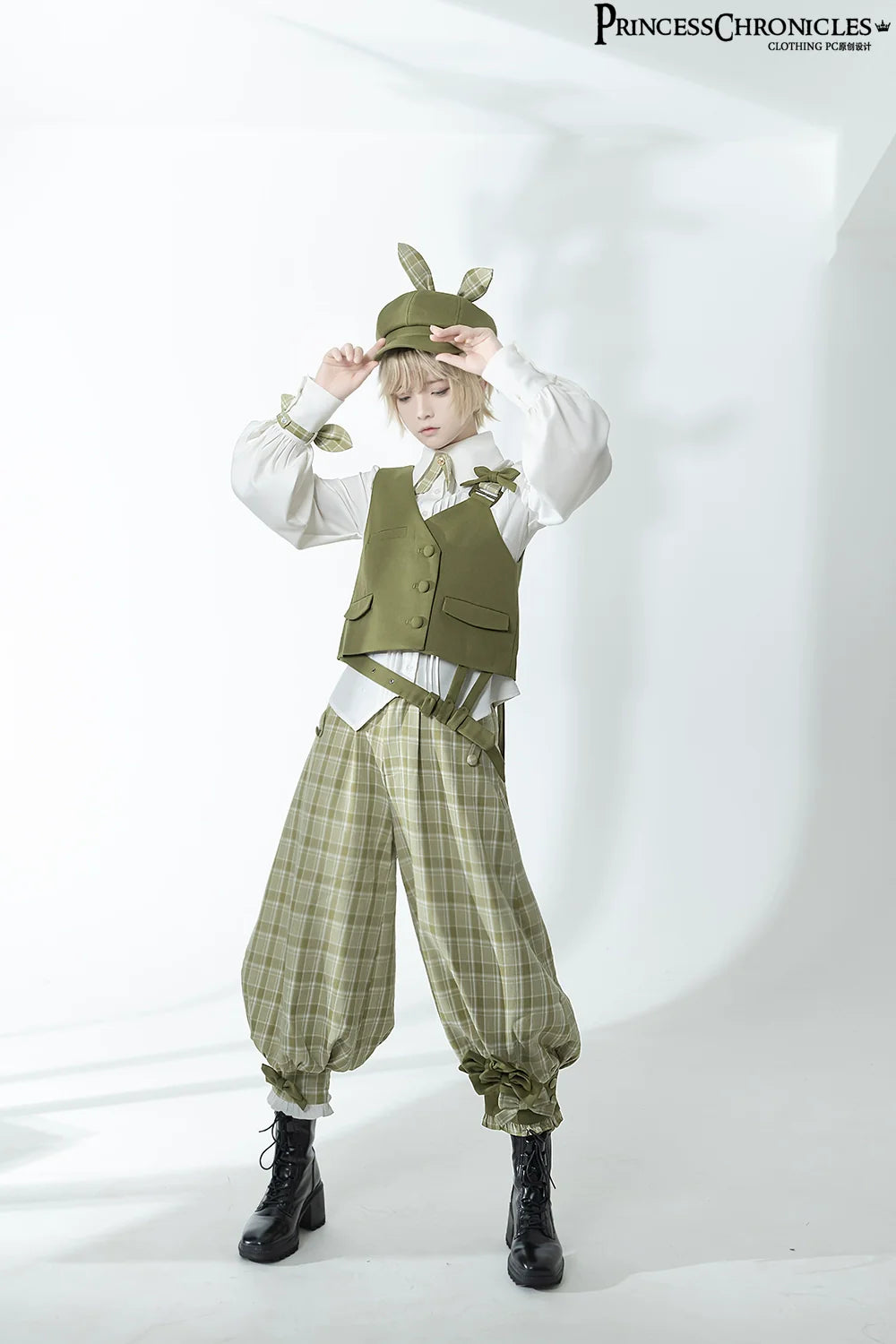 Secret Morning Paper - Ouji Lolita Shirt, Matcha Green Capri Pants Collection - image 15