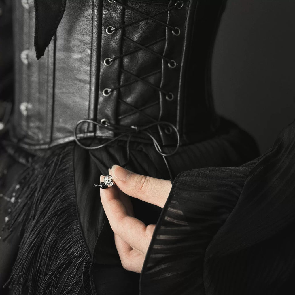 Bone Theater - Gothic Lolita Waist Corset Black Slimming Corset - image 3