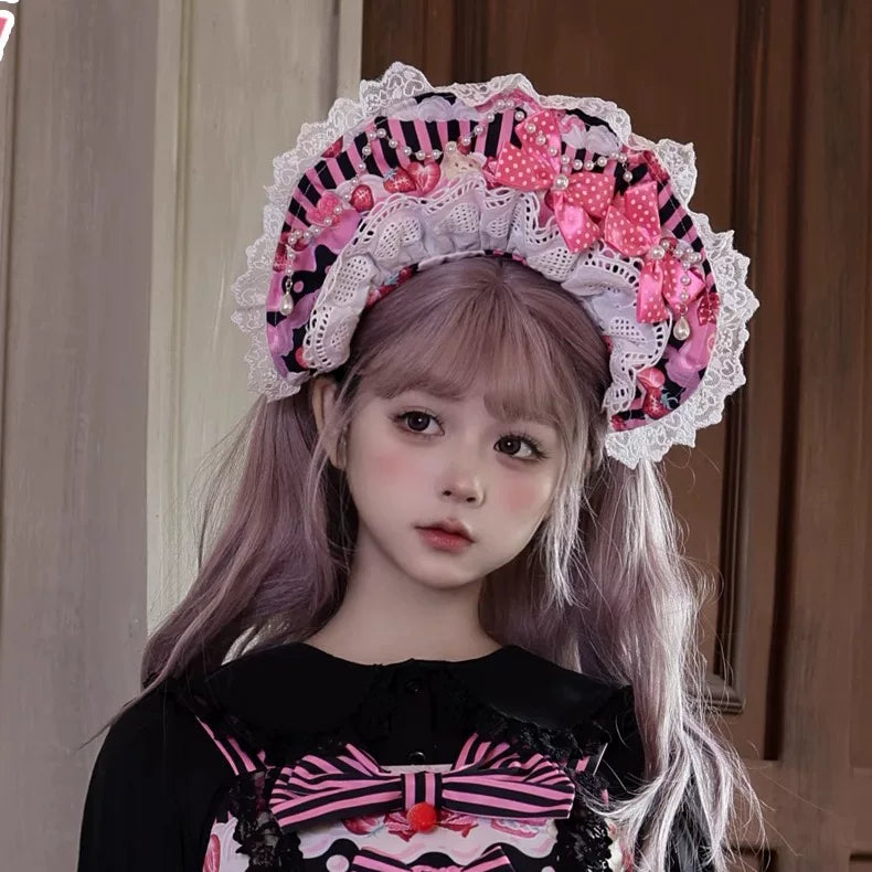 Strawberry Parfait - Strawberry Print Sweet Lolita JSK Dress, Side Pocket and Accessories - image 12