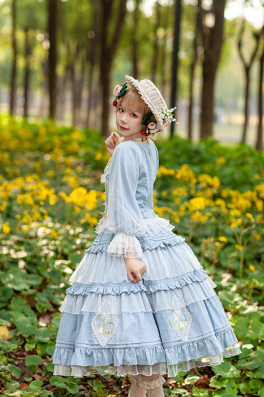 Melaleuca Lily - Embroidery Country Lolita Blouse and Skirt and Accessories - image 7
