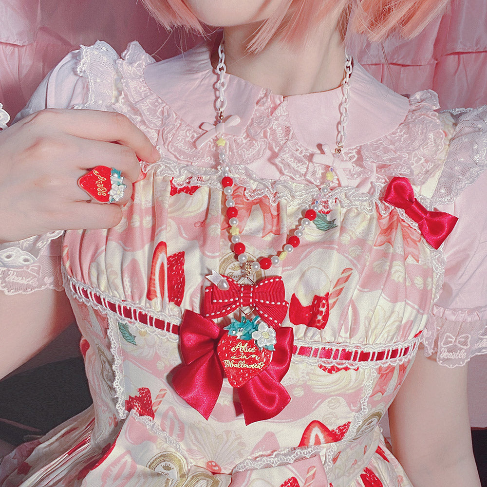 Sweet Lolita Strawberry Necklaces, Rings, Hair Clips and Brooches - image 21