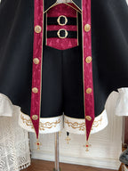 Vampire Youth - Ouji Lolita Bat Shaped Cape Set, Gold Embroidery & Red Accents - image 15