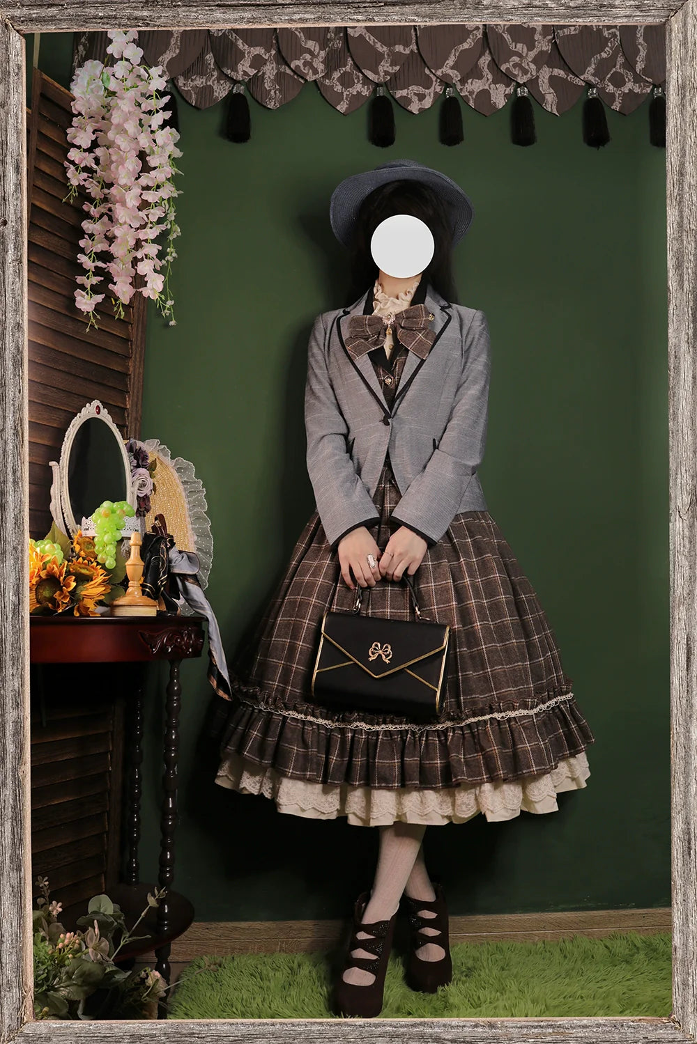 Rose - Elegant Lolita Fishbone Grid Skirt Customized - image 47