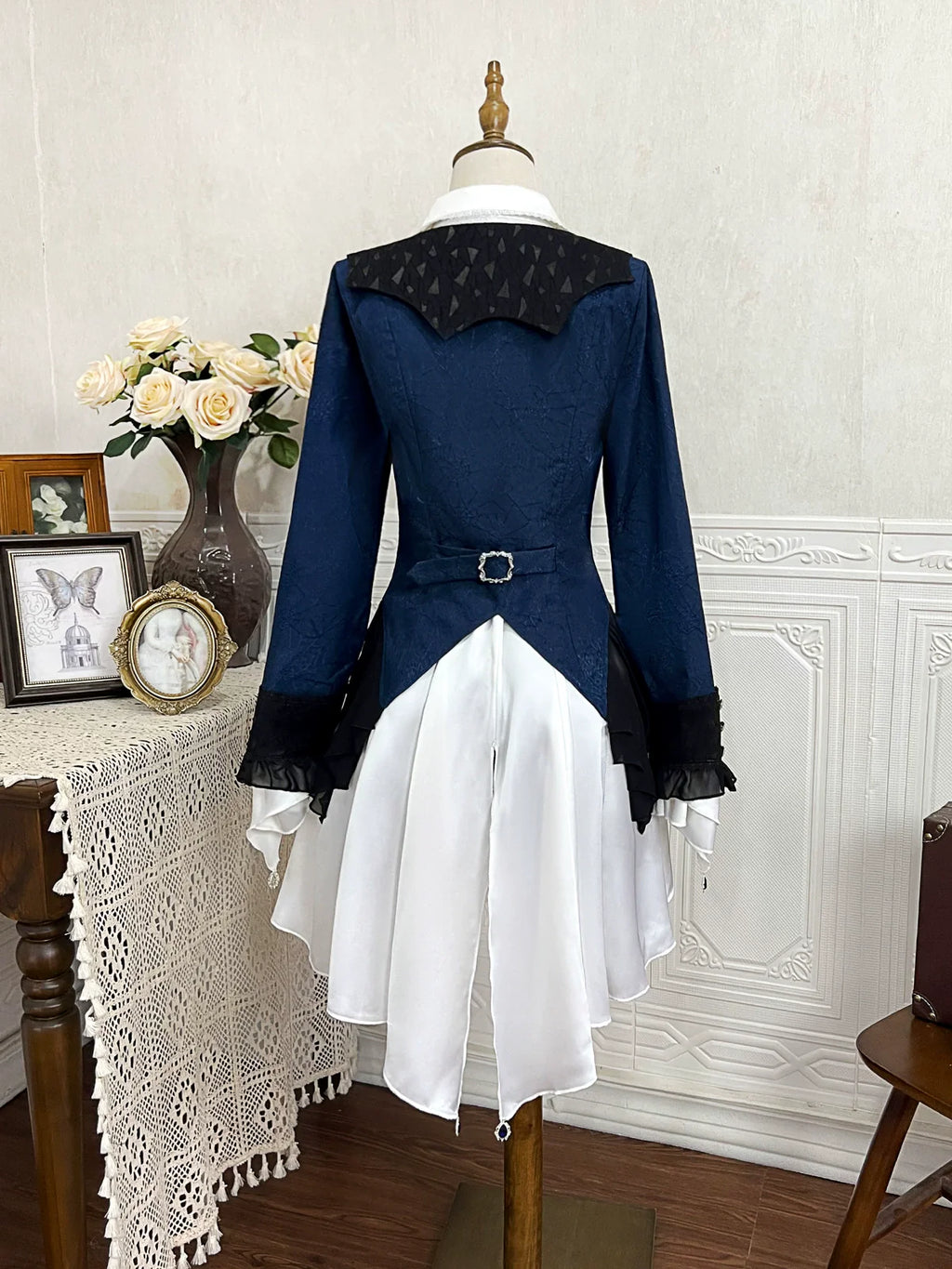 Chris' Son - Gothic Ouji Lolita Coat and Irregular Hem Dress Set - image 11