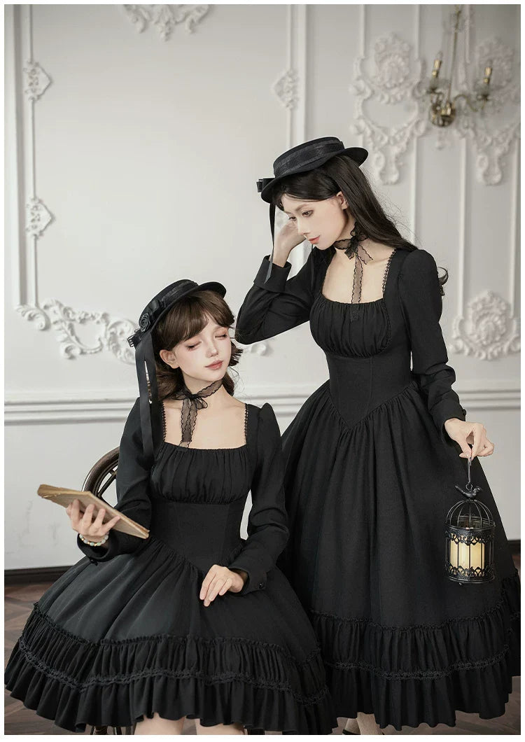 Audrey's Reply - Classic Lolita Square Neck OP, Detachable Embroidered Collar and Accessories - image 15
