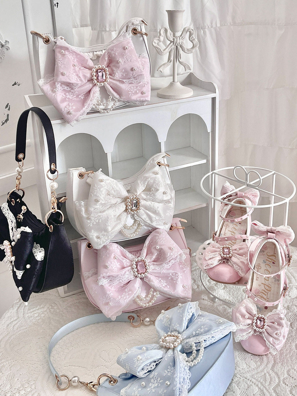 Lace Love - Satin Bow Lolita Shoulder Bag - image 2