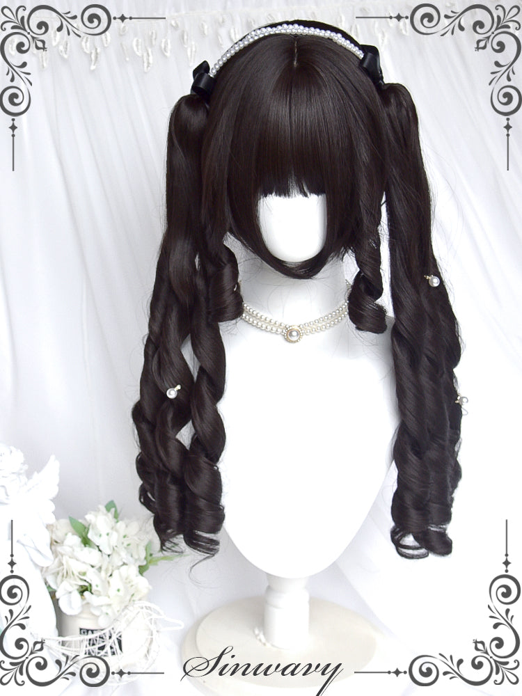 Retro Elegant Roman Curl Double Ponytail Wig - image 1