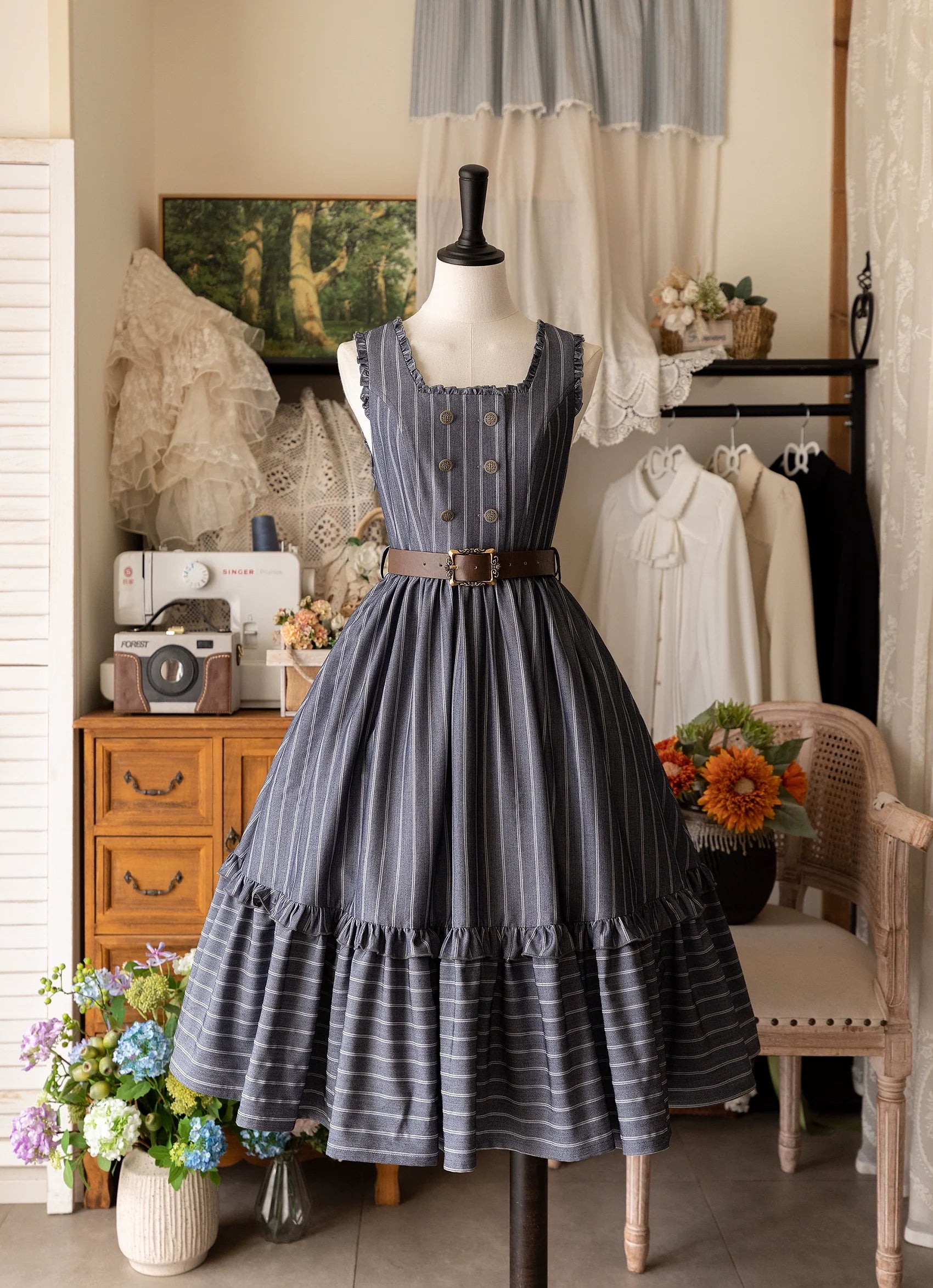 Little Manor - Classical Lolita JSK Dress & Long Sleeve Blouse - image 19